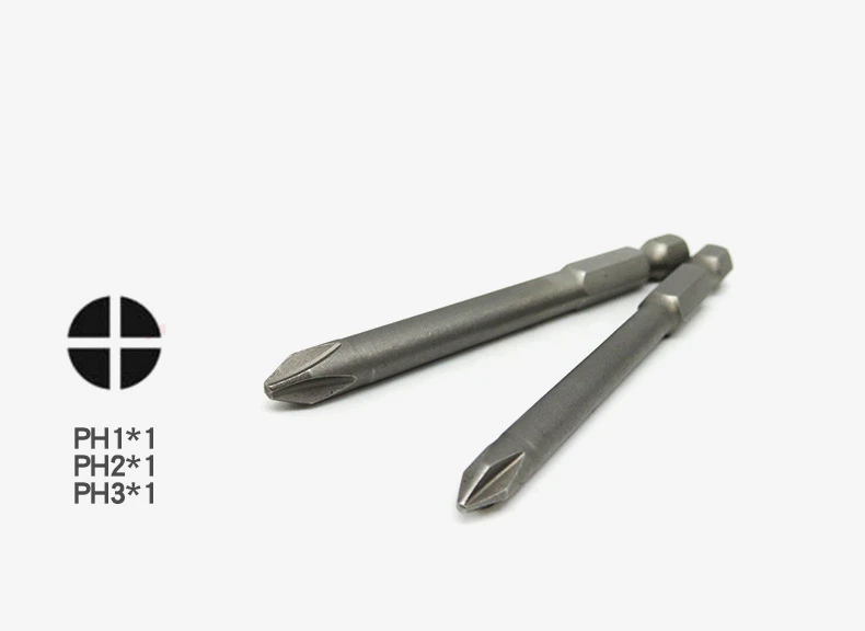 24Pcs Screwdriver Bit Long Arm Rod Electric Power Screwdriver Bits Tool With Bag Hexagon Torx Phillips Slotted