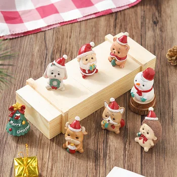 

1Pc Resin Craft Mini Christmas Series Figure Santa Claus Snowman Miniature Figurines DIY Home Decoration Accessories Gift