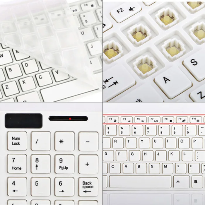 Игровая клавиатура мышь Combo беспроводная 2,4G Ультра тонкая Бесшумная Клавиатура Набор мышей для ПК ноутбука Настольный PUO88