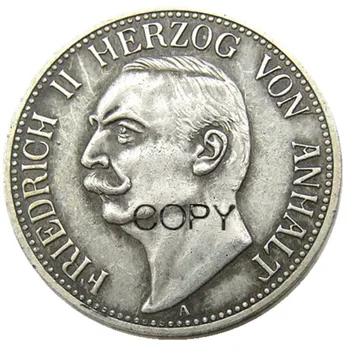 

Germany,Anhalt 3 Mark 1909/1911 2pcs Friedrich II Silver Plated Copy coin