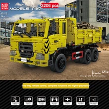 

3206pcs App RC Three Way Dump Truck Building Blocks High-Tech Remote Control Engineering Car Bricks Kids Birthday Gifts 8-18Y