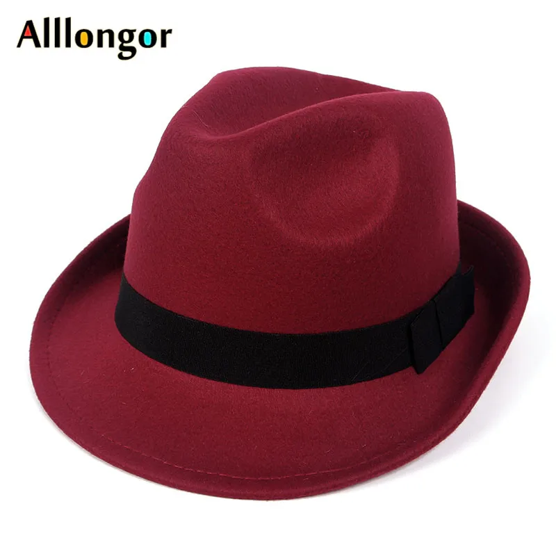 Осень Зима теплые Fedora Мужские Женские шапки Мягкая мужская фетровая шляпа Открытый джаз шляпа Панама черная шерсть chapeu fedora