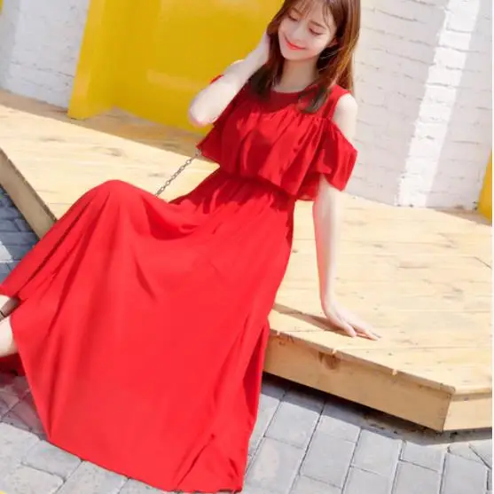 Летнее женское шифоновое пляжное платье в стиле бохо приталенное без бретелек с