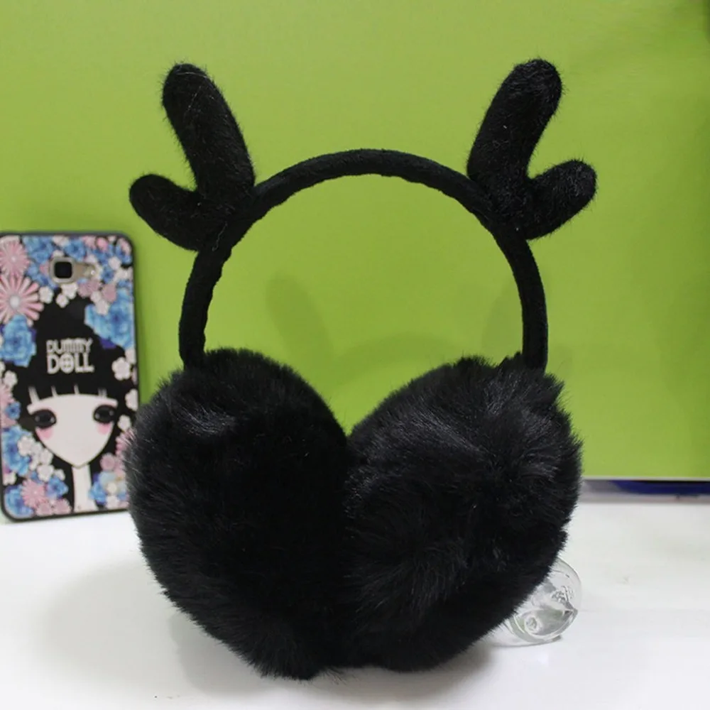 

Christmas NEW Protective Earmuffs Super Soft Plush Earmuff Deer Horn Shape Decor Cute Ear Protector Outdoor Protective Ear Cover
