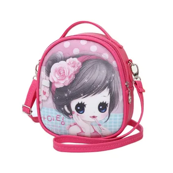 

WISECOL Cute Girl Messenger Bag Princess Shoulder Bag Kindergarten Children's Fashion Cartoon PU Leather Mini Shoulder Bag
