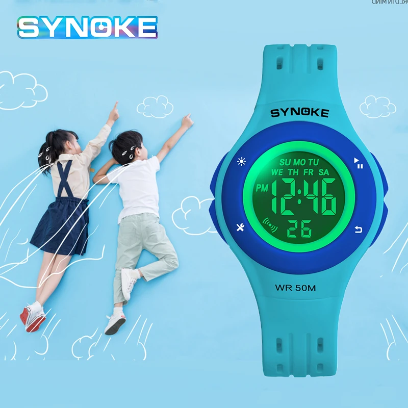 Kids Boys Watches Waterproof SYNOKE Brand LED Digital Multifunctional Clock For Children Sports 5Bar Water Resistant Fashion afbeelding