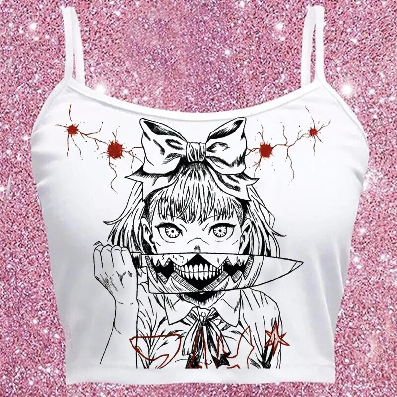 Короткий облегающий бюстгальтер без рукавов милый кавайный жилет рэп хип-хоп