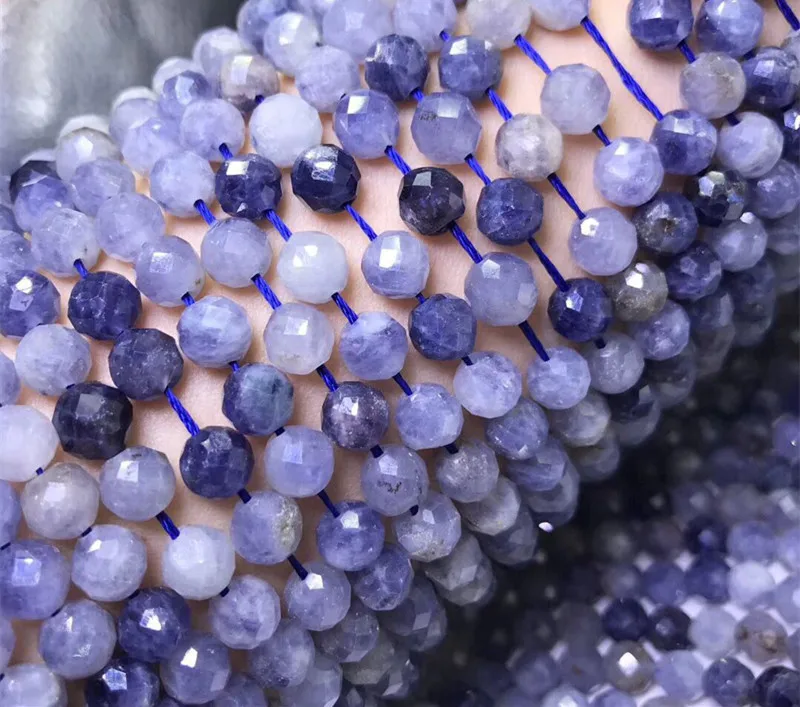 Бусины россыпью светлый цвет iolite граненые 3/7 мм 14 дюймов для изготовления