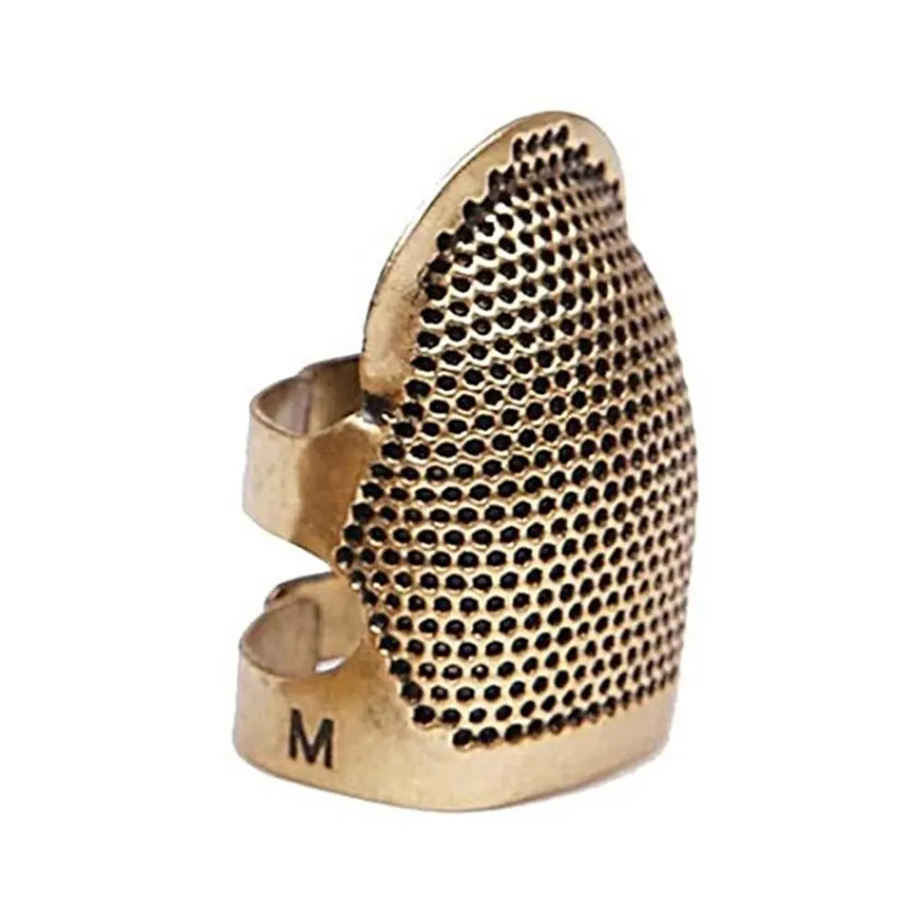 

Adjustable Thimble Household Sewing Embroidery Threading Hoop Thimble Protection Non-Slip Ring Finger Sleeve Retro Thimbles