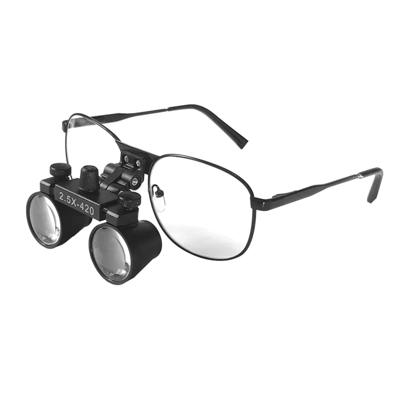 ルーペ メガネ 2.5x-420 チタン 双眼ルーペ - メガネ・老眼鏡