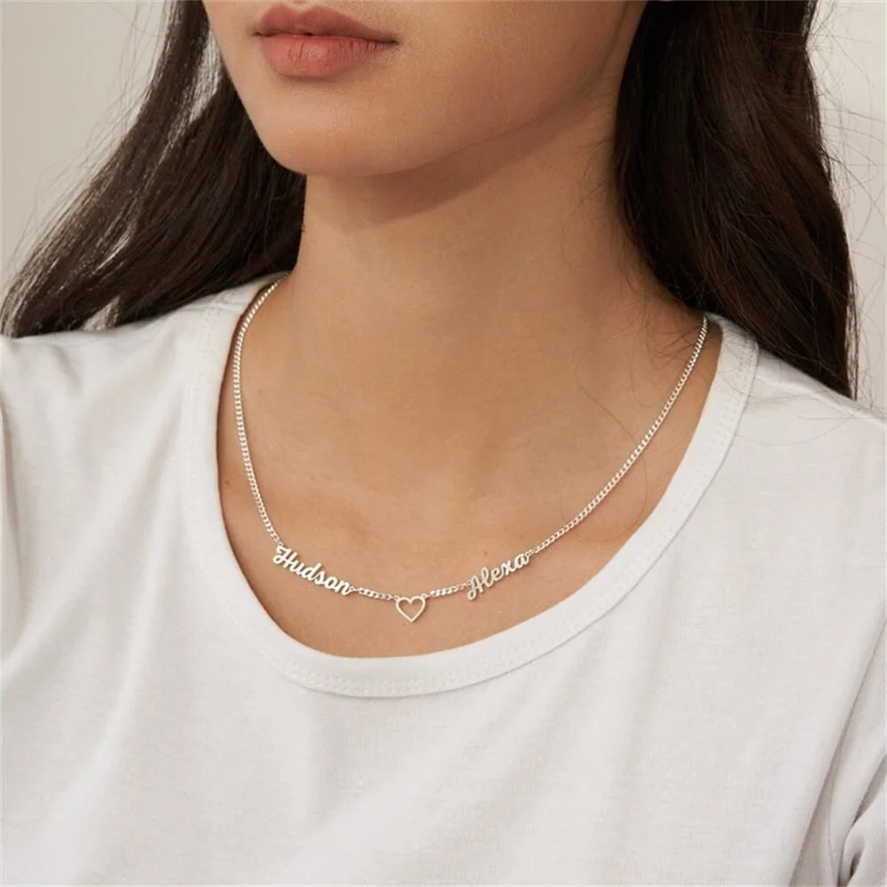 

Customized Name Necklaces Family Jewelry Custom Stainless Steel Chain Necklace For Women Collares Best Sister Gift