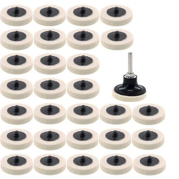 

31Pcs 2 Inch Fabric Disc Polishing Buffing Pads Wheels Disc Pad Holder for Cleaning Polishing Sanding
