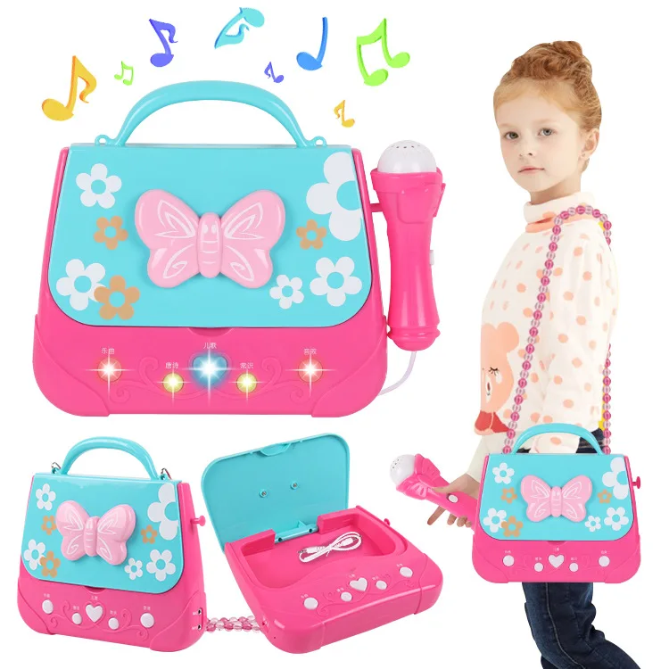 

Children Play House Educational Toy Butterfly Backpack Early Education with Microphone Sound And Light GIRL'S Storage Bag Toy