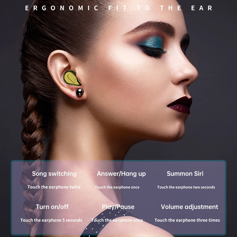 TWS Bluetooth 5.0 Earphones 1200mAh Charging Box Wireless Headphone 9D Stereo Sports Waterproof Earbuds Headsets With Microphone