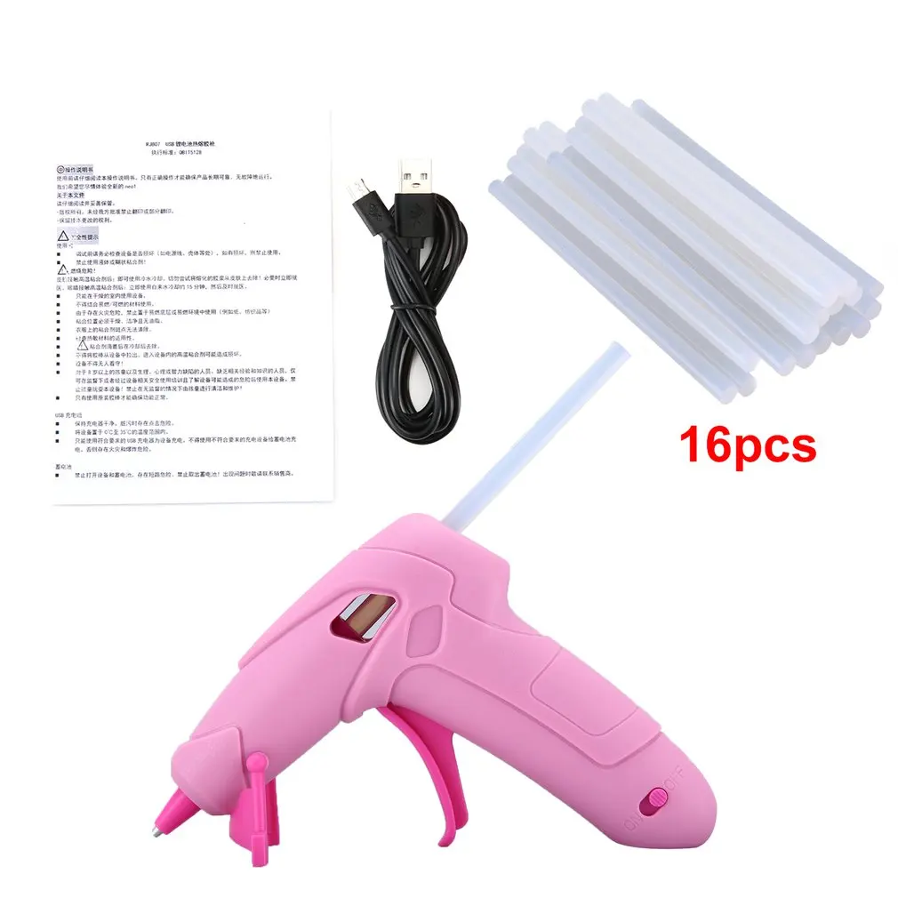 

RJ807 USB Charging 5V/1A Hot Melt Glue Gun with Glue Stick for DIY Handwork Repair Tools Electric Heat Temperature Glue Guns