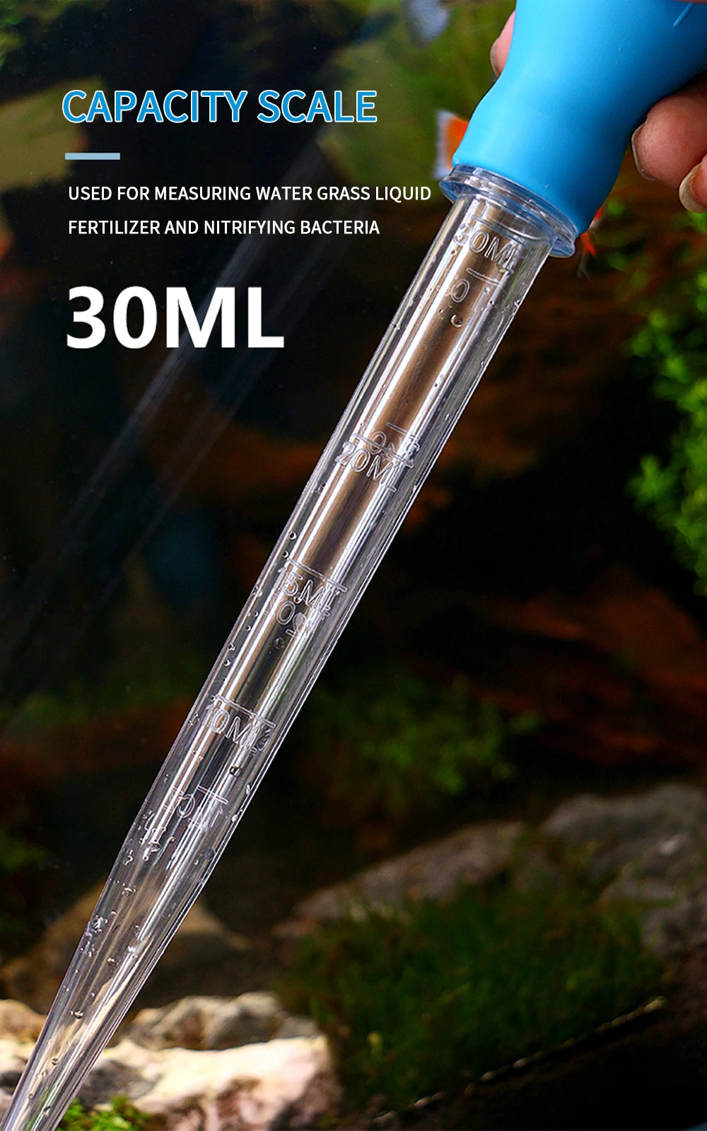 Manual Aquarium Gravel Cleaning Straw Fish Tank Water Changer Aquarium Clean Pipette Dropper Waste Remover 28/43CM 30/50ML Tube