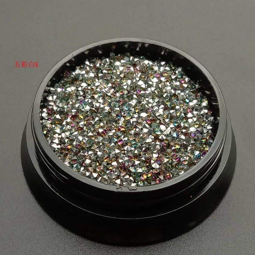 SS3 Colorful Flame 1 коробка/1440 шт стеклянные Хрустальные Стразы для ногтей дизайн ювелирных изделий микро Стразы для 3D украшения для ногтей 1,2 мм - Цвет: SS3 Colorful Flame