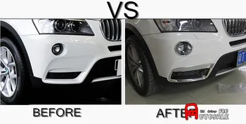 

FOR BMW X3 F25 2011 2012 2013 ABS Chrome Exterior Front Fog Lamp Light Cover Trim 4pcs Glossy