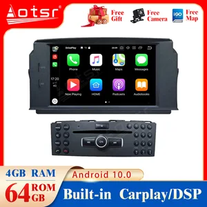 Image 1 - Android10.0 4G+64GB Car gps Multimedia Player For Mercedes Benz W204 C200 C180 2007 2010  GPS Navigation multimedia player dsp