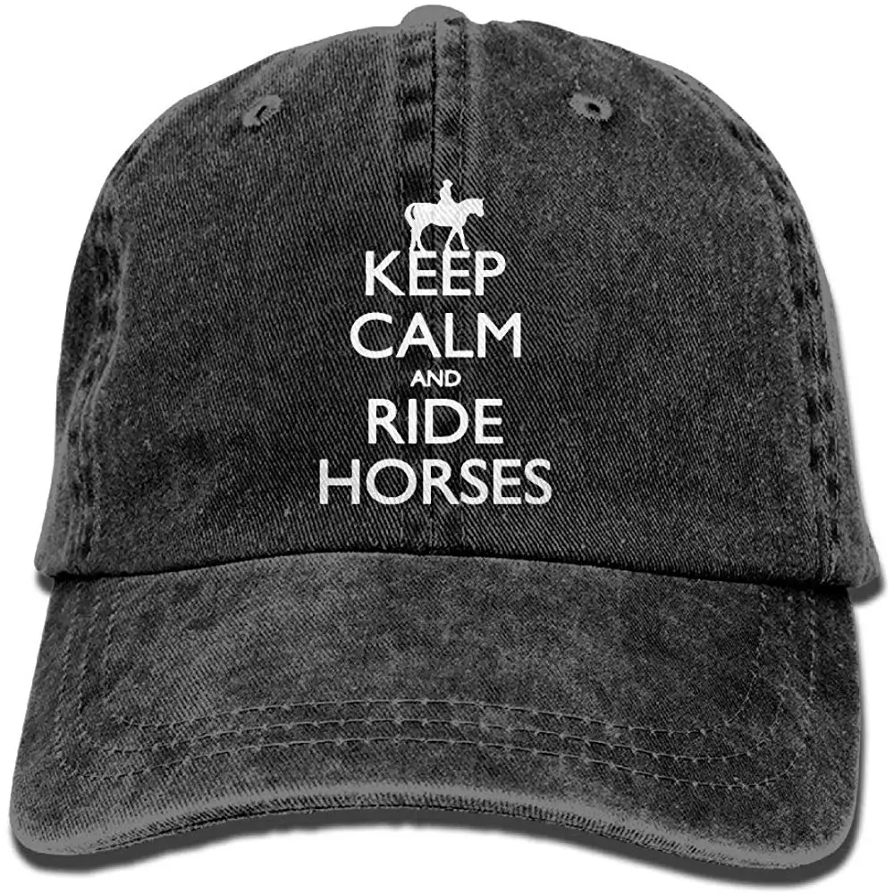 Keep Calm and Ride Horses, унисекс, вымытая бейсболка, Спортивная Кепка, регулируемая задняя застежка, Кепка-Дальнобойщик