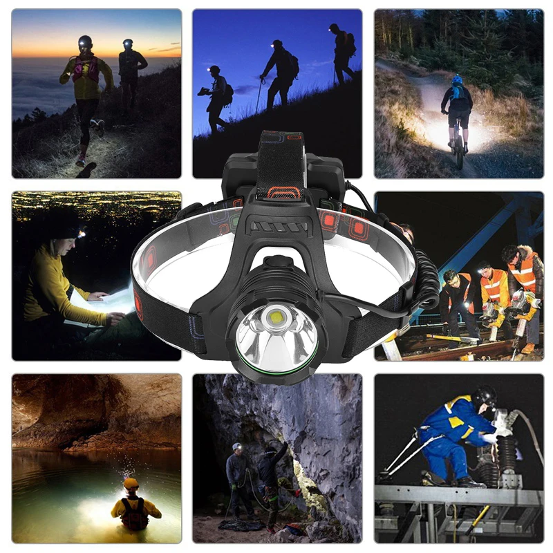 

Outdoor Camping USB Charging Headlight LED Night Fishing Waterproof Headlamp + high quality USB cable