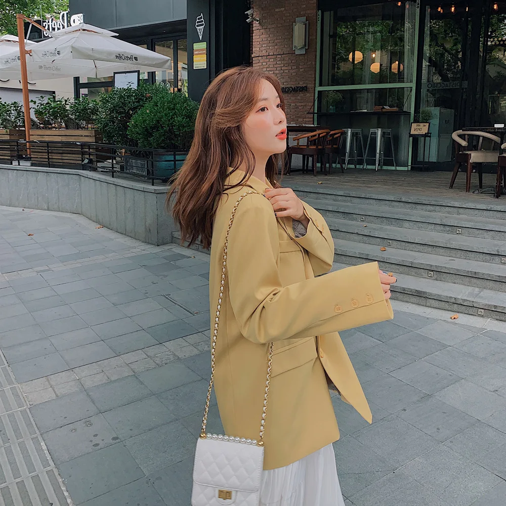

Korean-style 2019 Spring And Autumn New Style Casual Small Suit Coat Women's England Sense of Design Suit Loose-Fit Slimming Stu