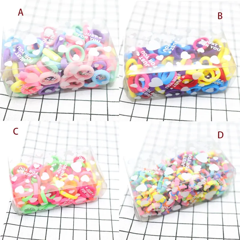 

100Pcs/Bag Children Cute Small Terry Elastic Tiny NEWST Hair Band Holder Hair Ties Mix Candy Colors