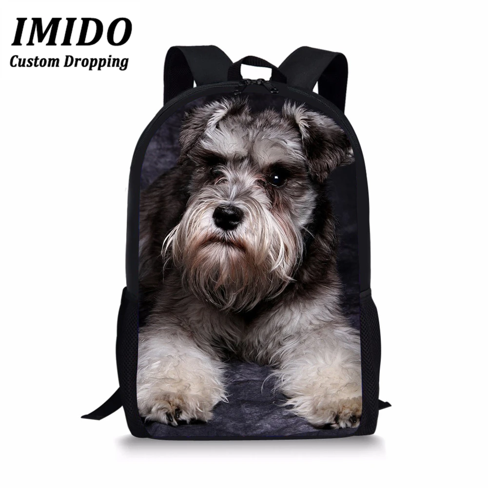 IMIDO, школьная сумка, набор, Schnauzer, 3D печать, школьный рюкзак для девочек младшего возраста, начальная Детская сумка, рюкзак, детские сумки-портфели для путешествий - Цвет: WLL6688