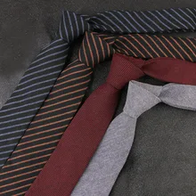 

Mens Ties 6cm Classic Cotton Handmade Skinny Neck Ties for Men Striped Narrow Collar Necktie Wedding Gifts Man Accessories