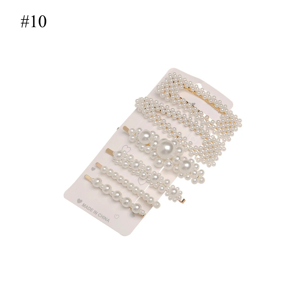 10 Лидер продаж, 1 комплект, корейские модные заколки для волос с жемчугом для женщин, блестящая заколка для волос, модные аксессуары для укладки волос ручной работы, красивые подарки - Цвет: 10
