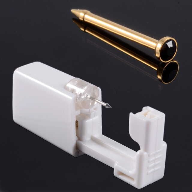 Disposable No Pain Safety Sterile Ear Nose lip Piercing Unit Tool Stud Body 2mm Gem Nose Stud Piercing Machine