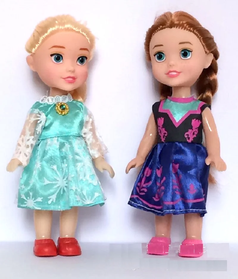 2 шт./компл. мультяшная принцесса ПВХ кукла в платье Kawaii Эльза и Анна фигурки