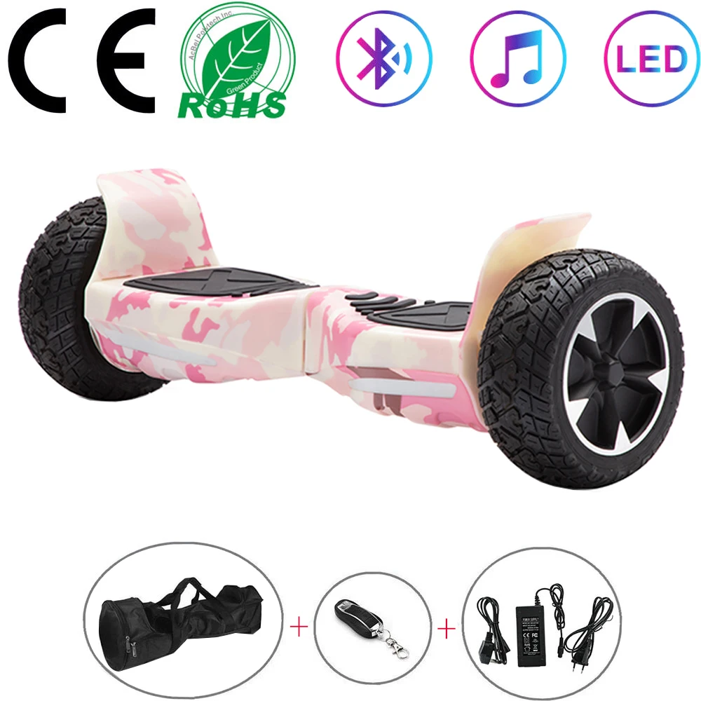 

Hoverboard 8.5 Off-road Self Balancing Scooters Bluetooth All-terrain Electric Scooters Two Wheels Balance Board Camo Pink Bag