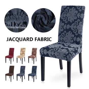 

Hot Big Jacquard Chair Cover Chair ProtectorEurope Style Seat Chair Covers For Restaurant Hotel Party Banquet In Stock