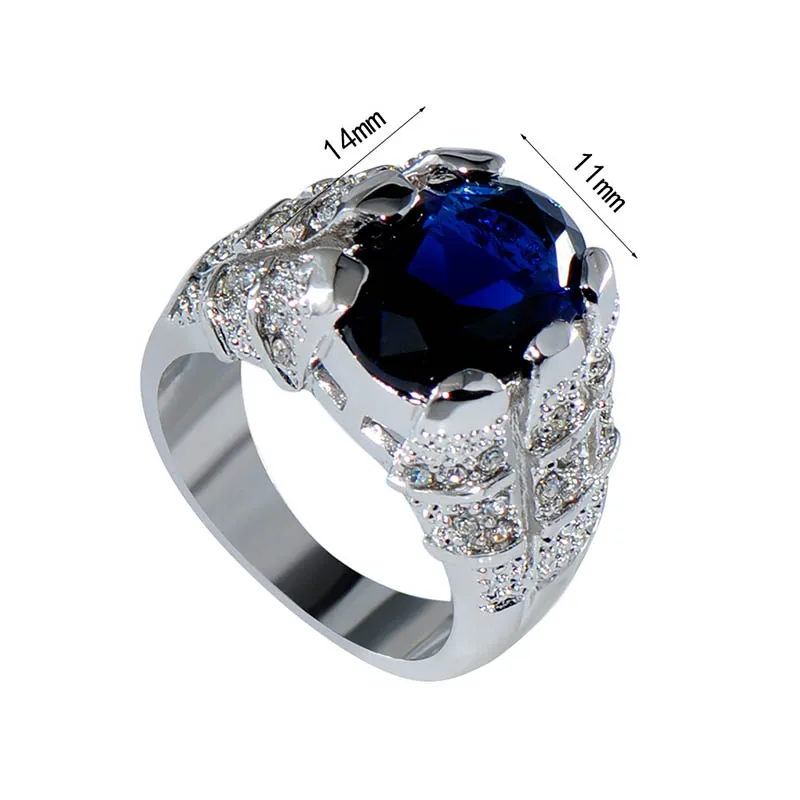 Bague Ringen, классическое Настоящее серебро, 925 кольцо с 11*14 мм овальным сапфиром, драгоценным камнем для мужчин и женщин, кольцо, подарок на свадьбу