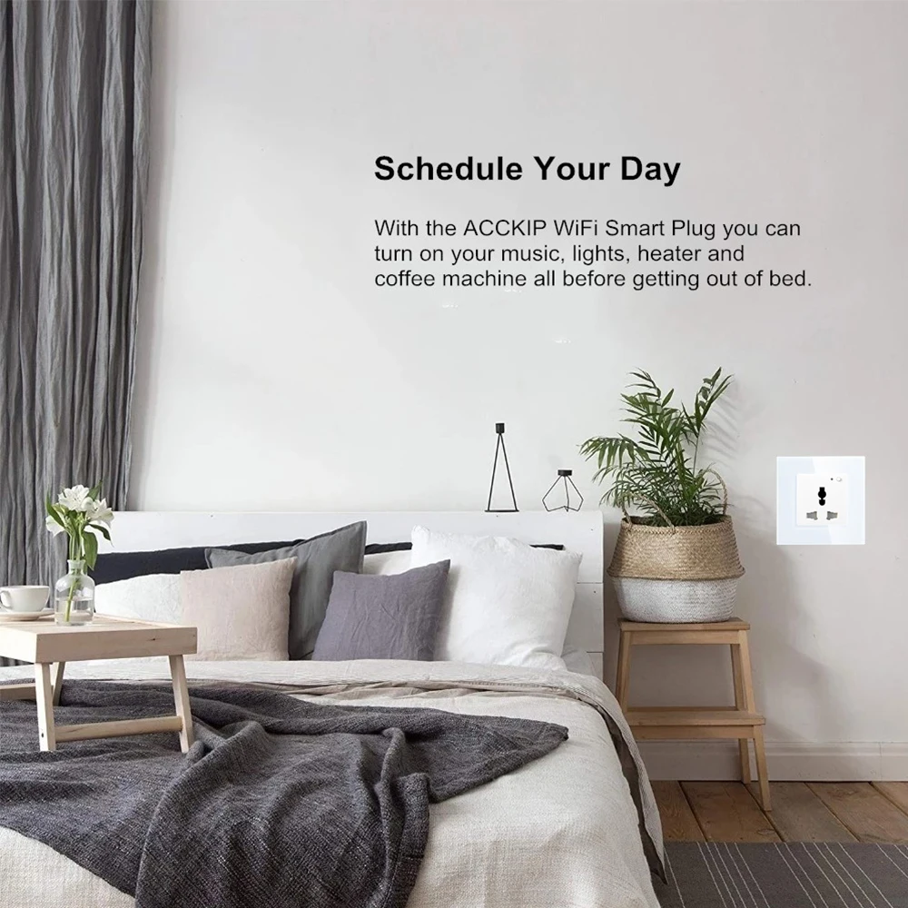 ACCKIP индийская настенная розетка AC110 250V переключатель кнопка работает с Alexa Google home