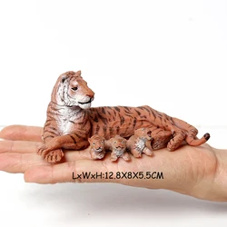 Roaring Smilodon Action Figure - Educational Wildlife Toy & Garden Decoration (Tigress with cubs)