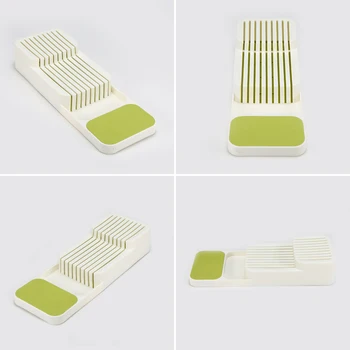 

2-tier Drawer Knife Block Kitchen Drawer Knife Storage Box Tray Knife Tableware Storage Organizer Box for Kitchen Storage Box