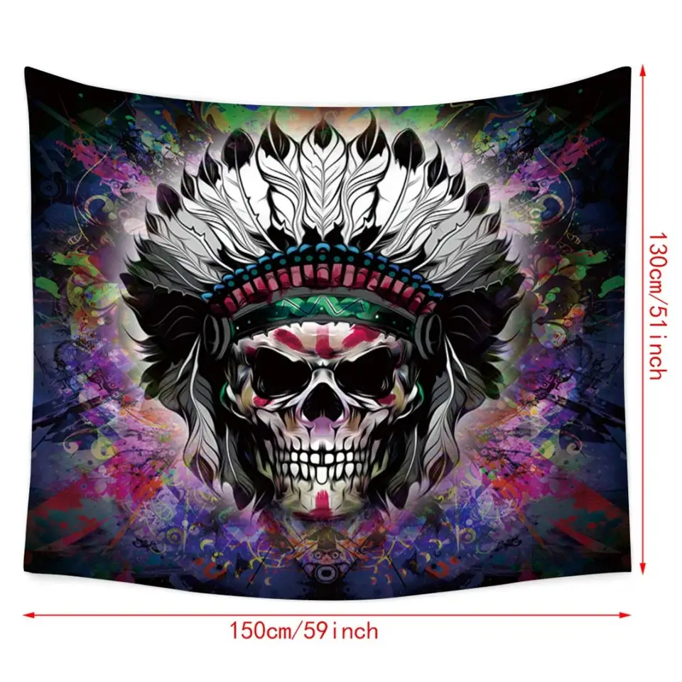 Mandala Art Skull Wall Hanging Tablecloth Beach Towel Blanket Mandala Art Skull Wall Hanging Tablecloth Beach Towel Blanket