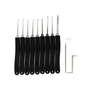 

Locksmith Tool Door Lock Clamping Suit Practice Unlocking Extraction Training Black 11pcs Set