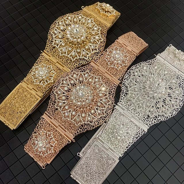 Gold Color Chain Belts for Women for sale