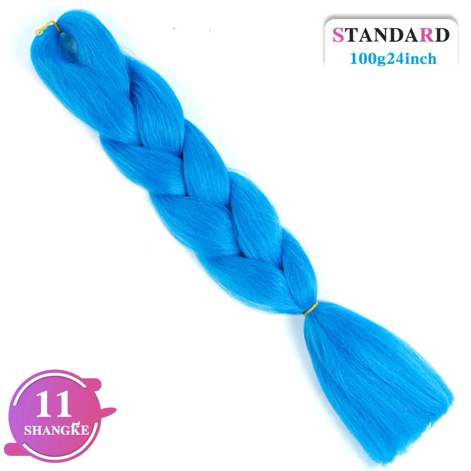 Для женщин 24 дюйма крючком Косы 100 г/шт. длинные, радужной расцветки, на крючках, косички, синтетика, наращивание волос плетением Шапки BUQI - Цвет: #99