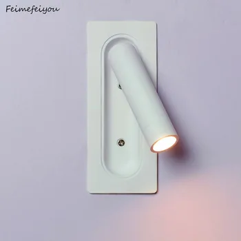 

Modern minimalist restaurant bar cafe LED smallcwall LED wall lamp can be rotated with switch wall light