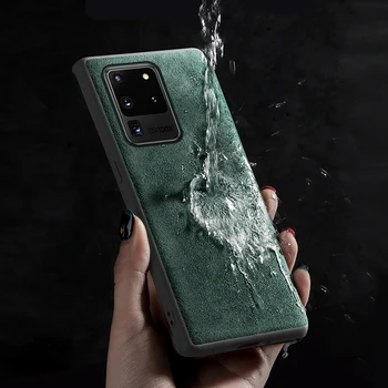 

LANGSIDI Original Leather suede case For Samsung Galaxy S20 Ultra S20+ plus A51 A50 a71 a70 A30 note 10 S10 S8 S9 Luxury cover