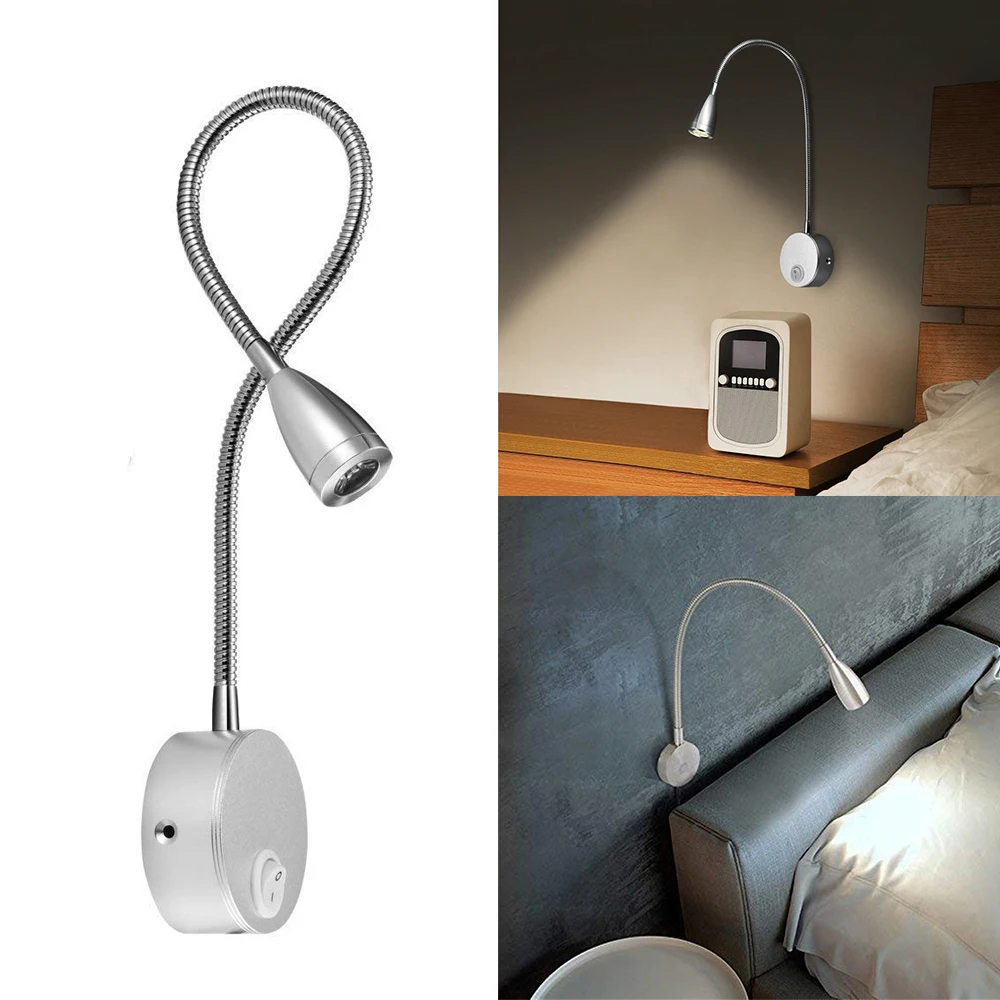 silver reading lamp