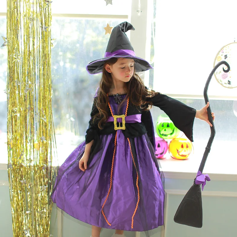 Детский карнавальный костюм ведьмы эльфа для девочек Хэллоуина детей вечерние