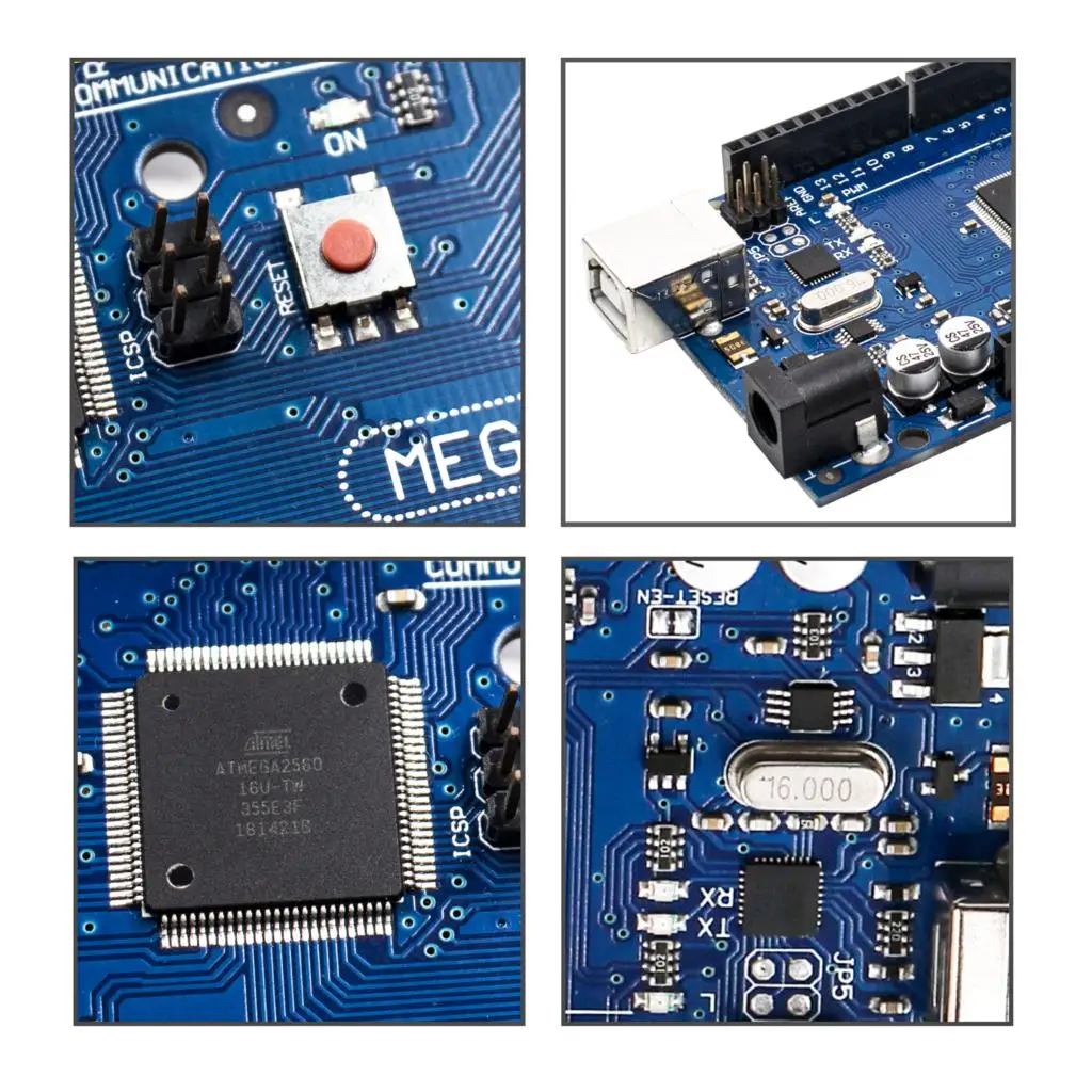 Плата Mega 2560 R3 с usb-кабелем, чип ATMega 2560 ATMega16U2 для интегрированного драйвера Arduino в розничной упаковке