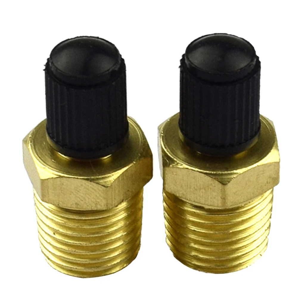 2 PCS 1/4'' NPT Nickel Plated Brass Air Compressor Tank Fill Valve Schrader