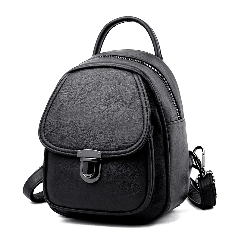 Women Backpacks Soft PU Leather Schoolbags Female School Shoulder School Bag For Teenage Girls Travel Backpack