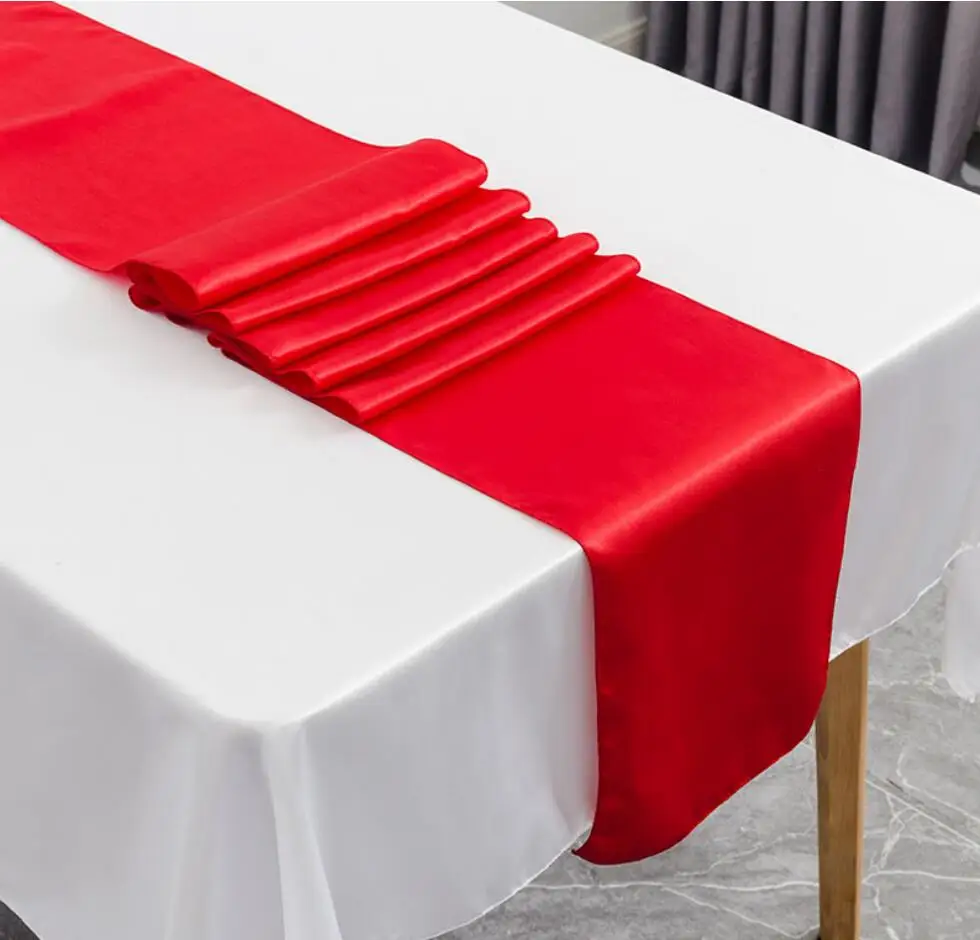 Satin Table Runner Wedding Decoration For Modern Birthday Party Hotel